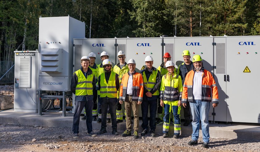 Our team at the installation of the batteries in Sweden