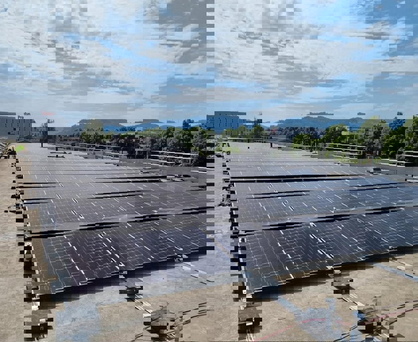 solar panels on a roof