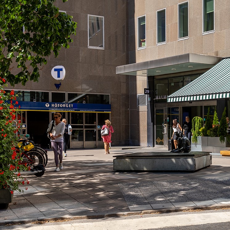 people outside a building