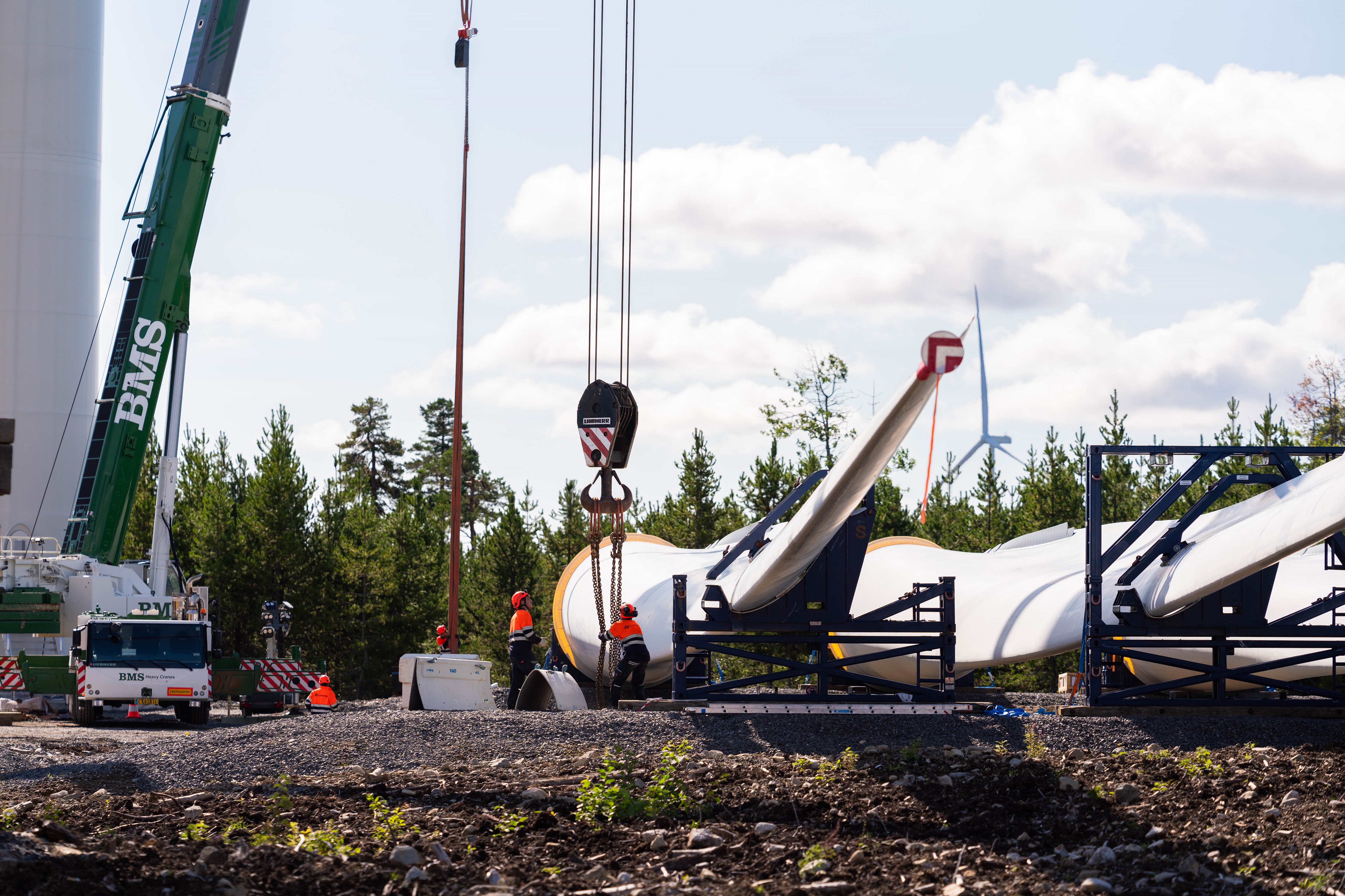 a construction site with a crane